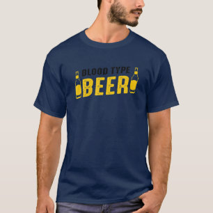 Camiseta Engraçado Tipo Sangue Cerveja Bebendo Meu Tipo Sa