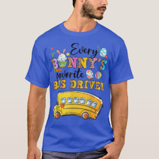 Camiseta Engraçado Todos os Ônibus favoritos de Bunny Feliz