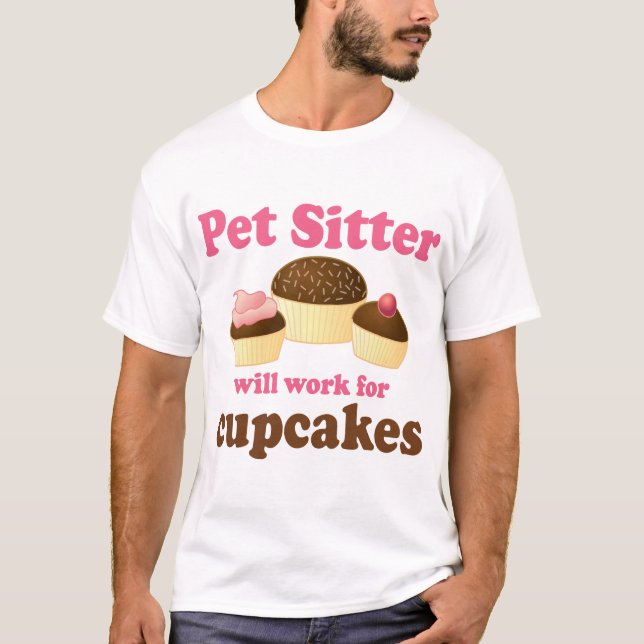 Camiseta Engraçado trabalhará para o baby-sitter do animal (Frente)