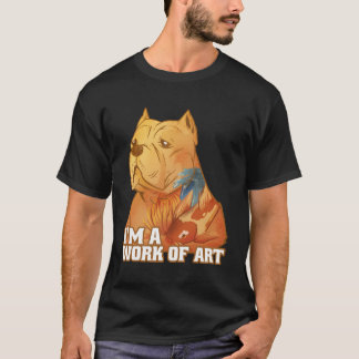 Camiseta Engraçado Trabalho De Pitbull Sobre Arte Pittie Pa