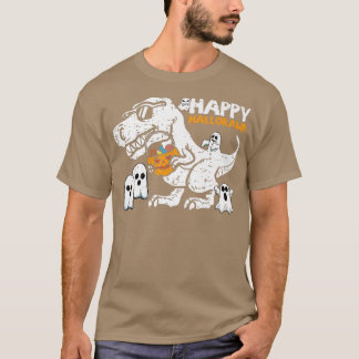 Camiseta Engraçado TRe Ghost Halloween Feliz Hallorawr Dino