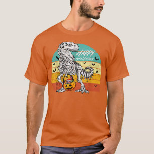 Camiseta Engraçado TRe Halloween Feliz Hallorawr Dinossaur