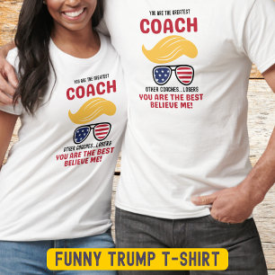 Camiseta Engraçado Treinador Patriótico Óculos Solares Trum