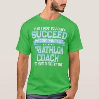 Camiseta Engraçado Triathlon Coach Gift