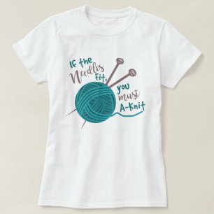 Camiseta Engraçado tricotar Agulhas Yarn Knitter Humor