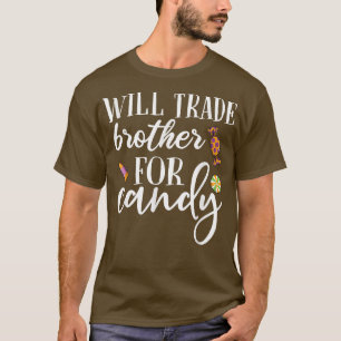 Camiseta Engraçado Trocará Irmão Por Candy Halloween Boys