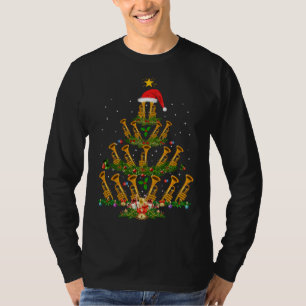 Camiseta Engraçado Trompete Lover Xmas Lighting Trumpet Chr