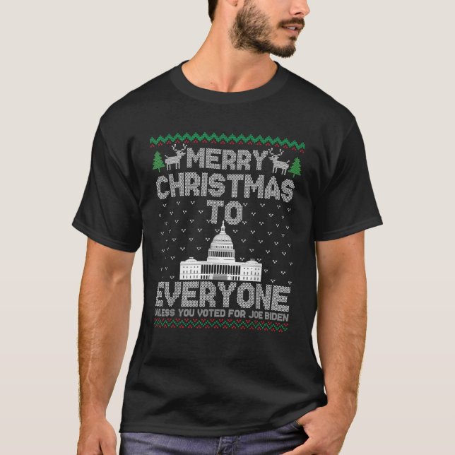 Camiseta Engraçado Trump 2024 Feliz Natal Para Todos (Frente)