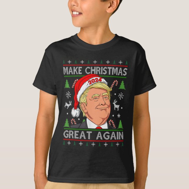 Camiseta Engraçado Trump 2024 Torne O Excelente De Natal No (Frente)