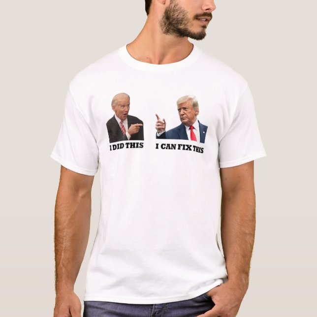 Camiseta Engraçado Trump Biden Eu Fiz Isso Eu Posso Consert (Frente)