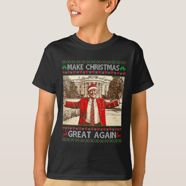 Camiseta Engraçado Trump Fazer Excelente De Natal Novamente (Frente)