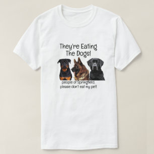 Camiseta Engraçado Trump Harris Debate Comendo Cães Springf