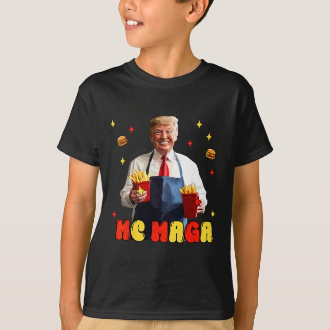 Camiseta Engraçado Trump Mc Mega Fries Comida Rápido (Frente)