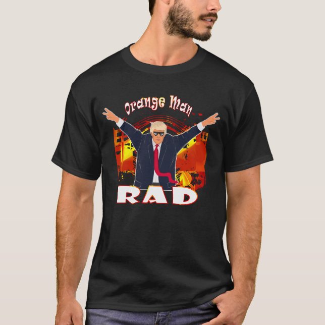 Camiseta Engraçado Trump Orange Man Rad Pro Trump (Frente)