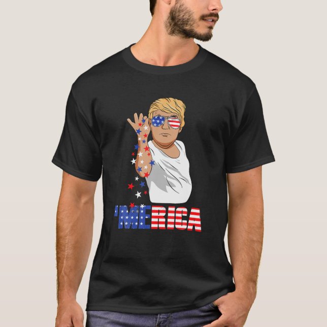 Camiseta Engraçado Trump Salgado Merica Liberdade 4 De Julh (Frente)