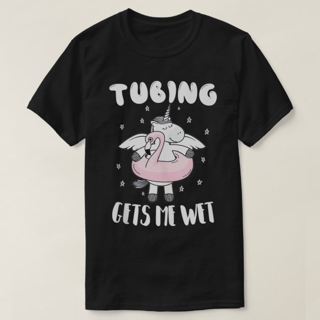 Camiseta Engraçado Tubing Unicorn me molha (Frente do Design)