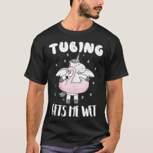 Camiseta Engraçado Tubing Unicorn me molha