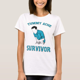 Camiseta Engraçado Tummy Ache Sobrevivente Para Homens Mul