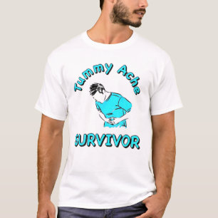 Camiseta Engraçado Tummy Ache Survivor Dia de os namorados 