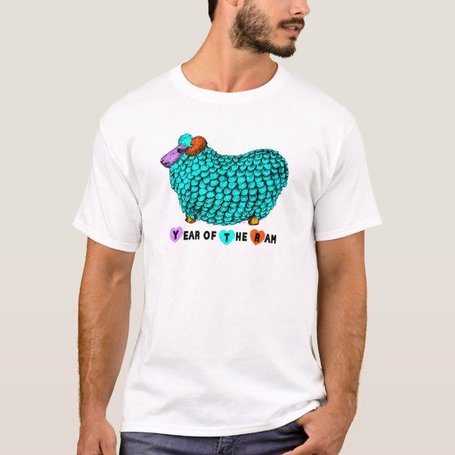 Camiseta Engraçado Turquesa Chinês Ano Novo Zodiodato M W T (Frente)