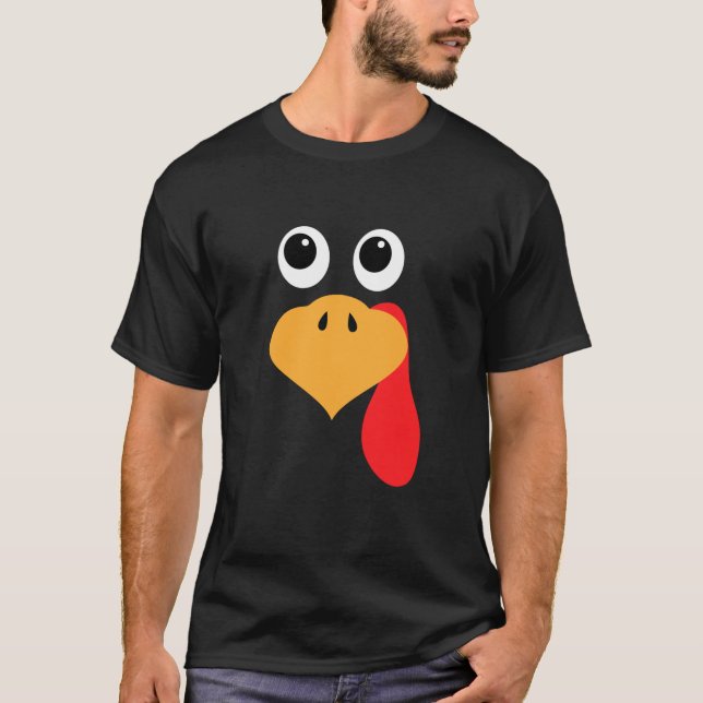 Camiseta Engraçado Turquia Enfrenta Dia de Ação de Graças C (Frente)