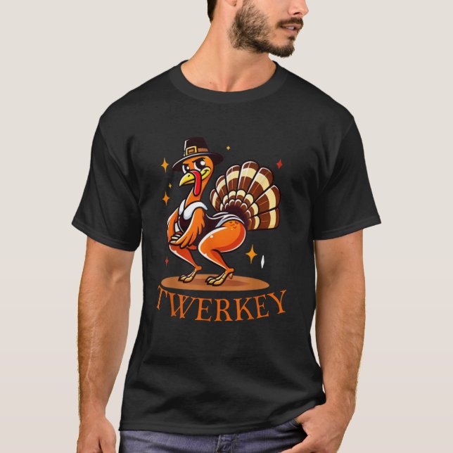 Camiseta Engraçado Twerkey Twerking Turquia Dance Pergris O (Frente)