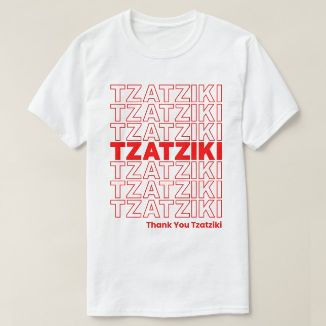 Camiseta Engraçado Tzatziki Molho Grego Comida Foodie Obrig (Frente do Design)