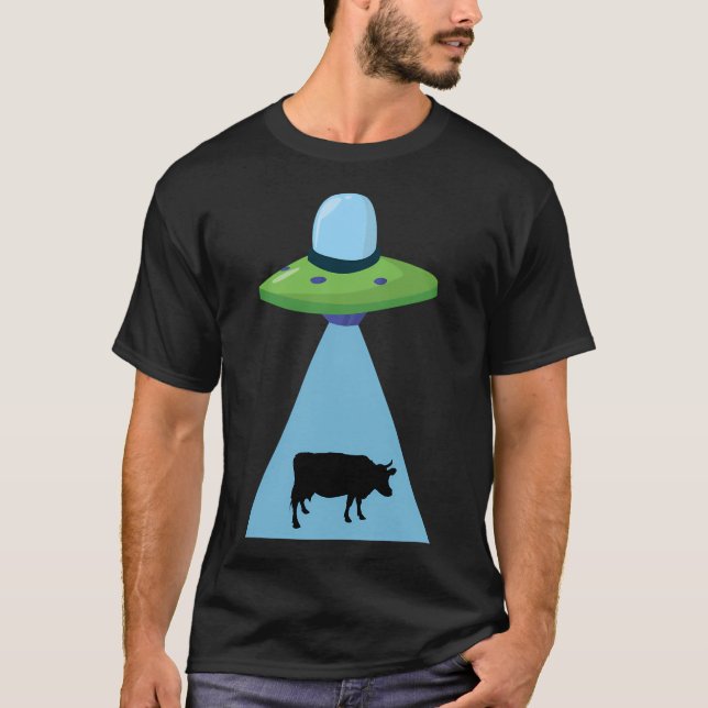 Camiseta Engraçado Ufo Cow (Frente)