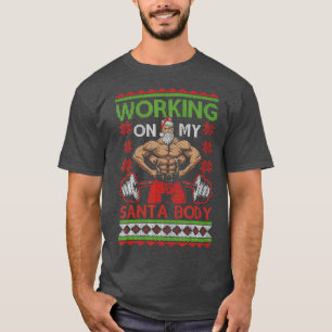 Camiseta Engraçado Ugly Christmas Gym Weleving Trabalhando 