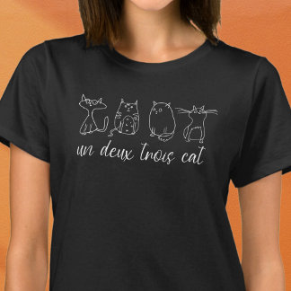 Camiseta Engraçado Un Deux Trois Cat Lover
