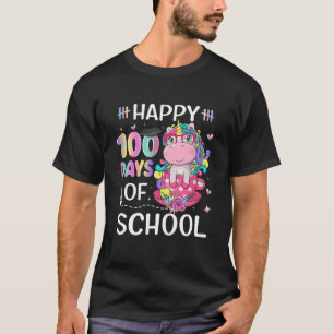 Camiseta Engraçado Unicórnio 100 Dias De Roupa Escolar Gi