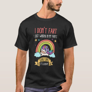 Camiseta Engraçado Unicórnio Fart Humor, eu não me incom