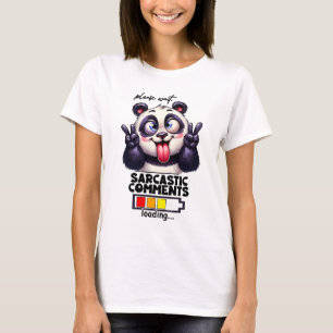 Camiseta Engraçado Urso Por Favor, Espere, Sarcástico Comen