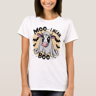 Camiseta Engraçado Vaca Fantasma Halloween Pun