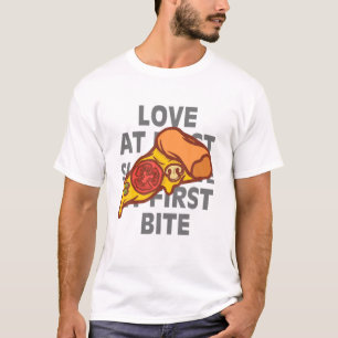Camiseta Engraçado Valentine Day Pizza Apaixonado Pela Pri