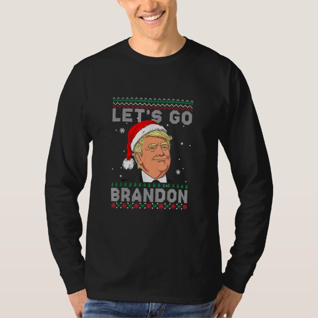 Camiseta Engraçado Vamos Go Brandon Papais noeis Donald Tru (Frente)