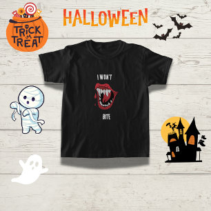 Camiseta Engraçado Vampiro da Família "Não Morderei"