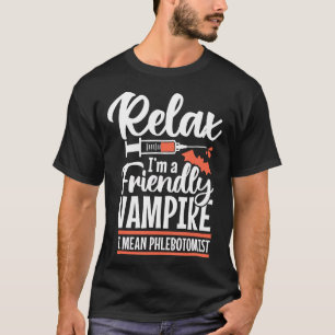 Camiseta Engraçado Vampiro Phlebotomista Phlebotomy Technic