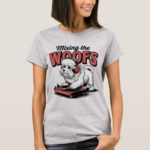 Camiseta Engraçado velho Sheepdog DJ Design