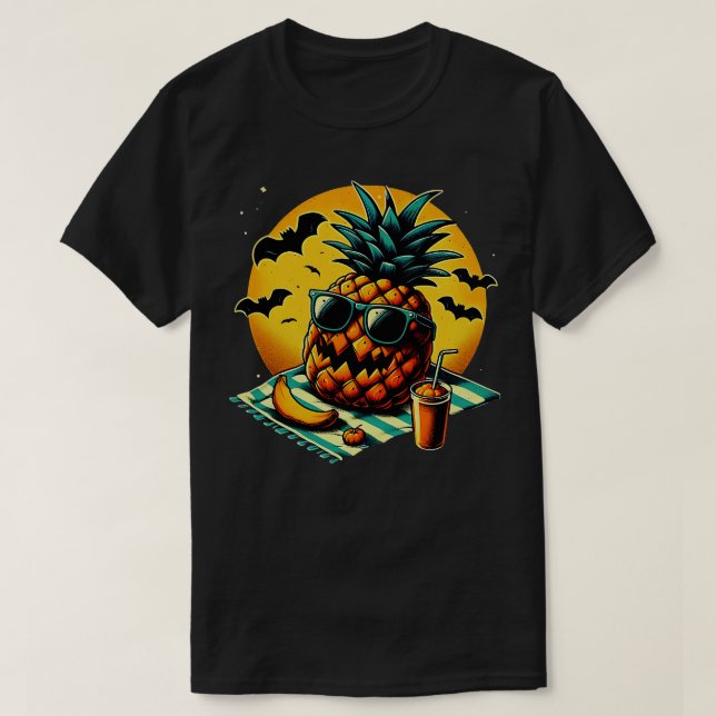 Camiseta Engraçado Verão abacaxi Swinger Halloween 3 (Frente do Design)