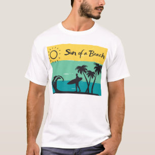 Camiseta Engraçado Verão vibe Sol de uma Praia