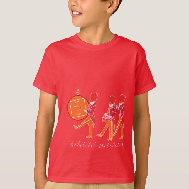 Camiseta Engraçado Vermelho Vermelho Noz Marchando Bandas B (Frente)