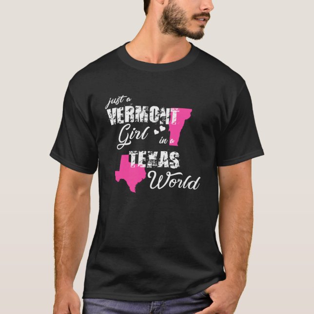Camiseta Engraçado Vermont Shirts Apenas uma garota Vermont (Frente)