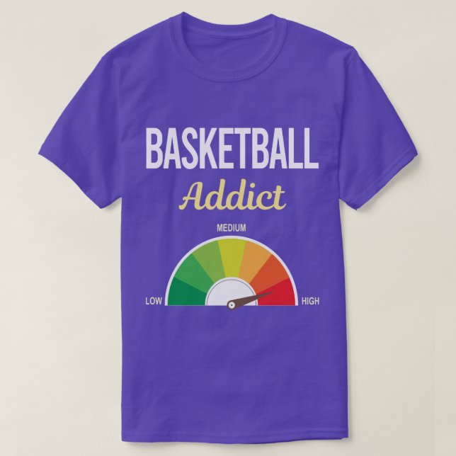 Camiseta Engraçado Viciado em Basquete (Frente do Design)