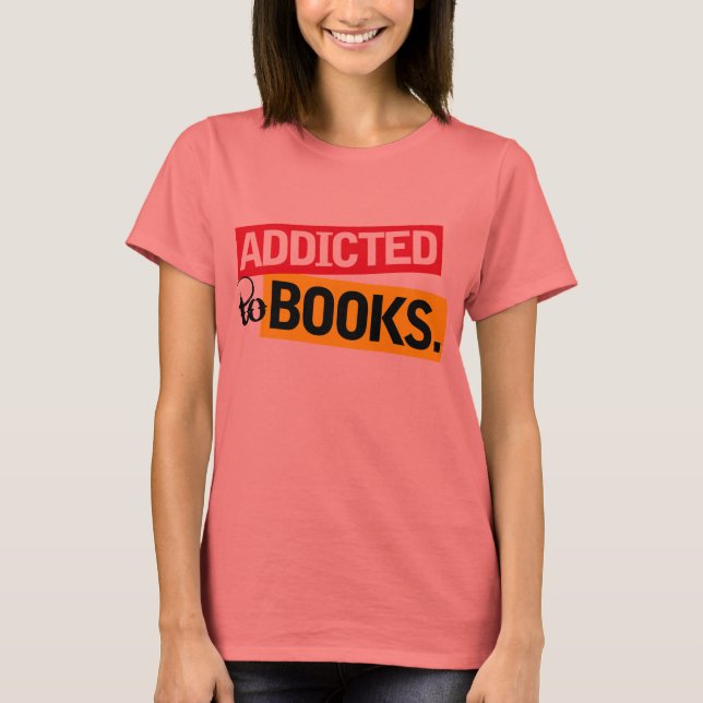 Camiseta Engraçado Viciado Em Livros Lendo Presente (Frente)