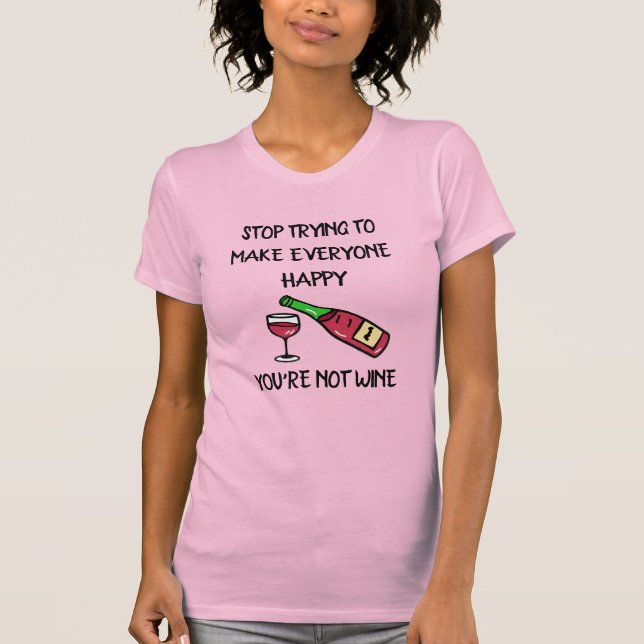 Camiseta Engraçado Vinho Diz Humor Com Álcool (Frente)
