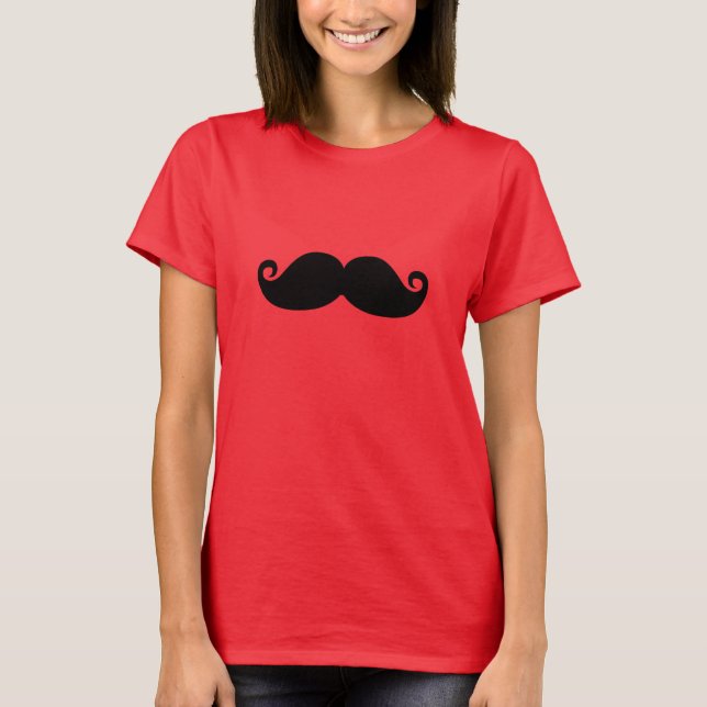 Camiseta Engraçado Vintage Black Mustache (Frente)