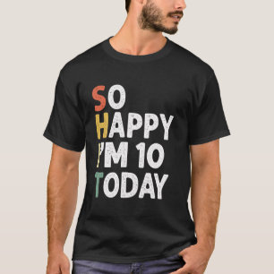Camiseta Engraçado Vintage De Aniversário De 10 Anos Tão Fe