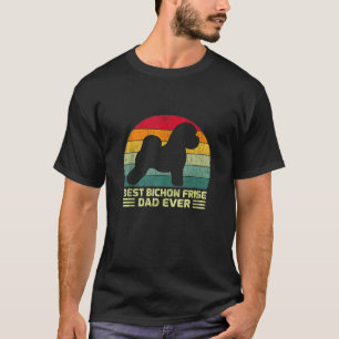 Camiseta Engraçado Vintage Melhor Pai Bichon Frise Nunca Pa