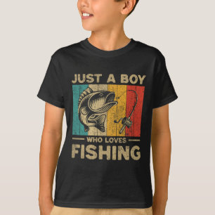 Camiseta Engraçado Vintage Piadas de pesca Meninos Pescador
